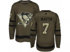 Adidas Pittsburgh Penguins #7 Paul Martin Green Salute to Service Stitched NHL Jersey