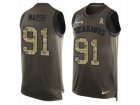 Mens Nike Seattle Seahawks #91 Cassius Marsh Limited Green Salute to Service Tank Top NFL Jersey