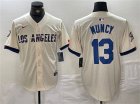 Dodgers 13 Max Muncy Cream Nike 2024 City Connect Cool Base Jersey