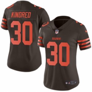 Women\'s Nike Cleveland Browns #30 Derrick Kindred Limited Brown Rush NFL Jersey