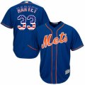 Mens Majestic New York Mets #33 Matt Harvey Replica Royal Blue USA Flag Fashion MLB Jersey