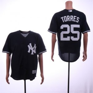 Yankees #25 Gleyber Torres Navy Cool Base Jersey
