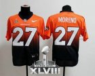 Nike Denver Broncos #27 Knowshon Moreno Orange-Navy Blue Super Bowl XLVIII NFL Elite Fadeaway Fashion Jersey