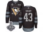 Mens Adidas Pittsburgh Penguins #43 Conor Sheary Premier Black 1917-2017 100th Anniversary 2017 Stanley Cup Final NHL Jersey