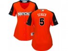 Women Los Angeles Dodgers #5 Corey Seager Replica Orange National League 2017 MLB All-Star MLB Jersey
