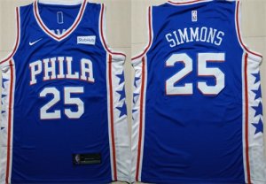 76ers #25 Ben Simmons Blue Nike Swingman Jersey