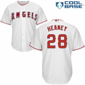 Men\'s Majestic Los Angeles Angels of Anaheim #28 Andrew Heaney Authentic White Home Cool Base MLB Jersey