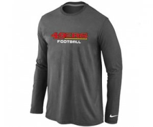 Nike San Francisco 49ers Authentic font Long Sleeve T-Shirt Black D.Grey