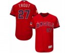 Mens Majestic Los Angeles Angels of Anaheim #27 Mike Trout Authentic Red Fashion Stars & Stripes Flex Base MLB Jersey