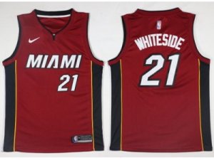 Men Nike Miami Heat #21 Hassan Whiteside Red NBA Swingman Statement Edition Jersey