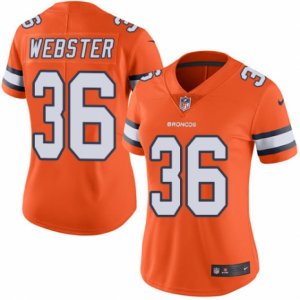 Women\'s Nike Denver Broncos #36 Kayvon Webster Limited Orange Rush NFL Jersey