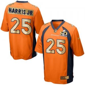 Nike Denver Broncos #25 Chris Harris Jr Orange Team Color Men Stitched NFL Game Super Bowl 50 Collection Jersey