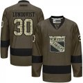 New York Rangers #30 Henrik Lundqvist Green Salute to Service Stitched NHL Jersey