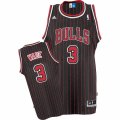 Mens Adidas Chicago Bulls #3 Dwyane Wade Swingman Black Red Strip Throwback NBA Jersey