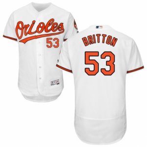 Men\'s Majestic Baltimore Orioles #53 Zach Britton White Flexbase Authentic Collection MLB Jersey