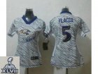 2013 Super Bowl XLVII Women NEW NFL Baltimore Ravens #5 Joe Flacco jerseys(fem fan zebra)