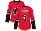 Women Adidas Calgary Flames #5 Mark Giordano Red Home Authentic Stitched NHL Jersey