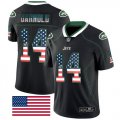 Nike Jets #14 Sam Darnold Black USA Flag Fashion Limited Jersey