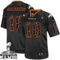 Nike Denver Broncos #18 Peyton Manning New Lights Out Black Super Bowl XLVIII NFL Elite Jersey