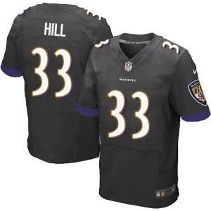 Nike Baltimore Ravens #33 Will Hill Black Jerseys(Elite)