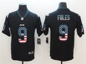 Nike Eagles #9 Nick Foles Black USA Flag Fashion Color Rush Limited Jersey