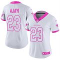 Womens Nike Miami Dolphins #23 Jay Ajayi White Pink Stitched NFL Limited Rush Fashion Jersey