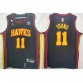 Mens Atlanta Hawks #11 Trae Young Black Stitched Jersey
