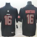 Nike 49ers #16 Joe Montana Black Impact Rush Limited Jersey