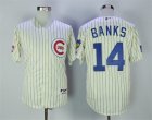 Mlb chicago Cubs #14 Ernie Banks Cream 1969 Turn Back The Clcok Jersey
