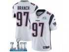 Youth Nike New England Patriots #97 Alan Branch White Vapor Untouchable Limited Player Super Bowl LII NFL Jersey
