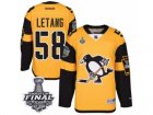 Mens Reebok Pittsburgh Penguins #58 Kris Letang Premier Gold 2017 Stadium Series 2017 Stanley Cup Final NHL Jersey
