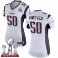 Womens Nike New England Patriots #50 Rob Ninkovich Elite White Super Bowl LI 51 NFL Jersey