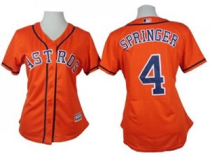 Mlb Women Houston Astros #4 George Springer Orange Alternate Stitched Baseball Jerseys