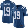 Mens Nike Indianapolis Colts #19 Johnny Unitas Limited Royal Blue Rush NFL Jersey