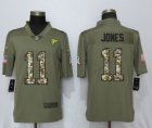 Nike Falcons #11 Julio Jones Olive Camo Salute To Service Limited Jersey