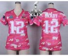 2015 Super Bowl XLIX nike women nfl jerseys new england patriots #12 tom brady pink[fashion camo]