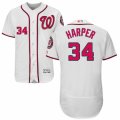 Mens Majestic Washington Nationals #34 Bryce Harper White Flexbase Authentic Collection MLB Jersey