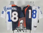 Nike Denver Broncos #18 Peyton Manning Navy Blue-White Super Bowl XLVIII NFL Elite Split Colts Jersey