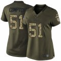 Womens Nike Washington Redskins #51 Will Compton Limited Green Salute to Service NFL Jersey