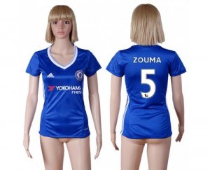 Womens Chelsea #5 Zouma Home Soccer Club Jersey