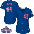 Womens Majestic Chicago Cubs #44 Anthony Rizzo Authentic Royal Blue Alternate 2016 World Series Champions Cool Base MLB Jersey