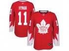 Men Adidas Toronto Maple Leafs #11 Zach Hyman Red Team Canada Authentic Stitched NHL Jersey