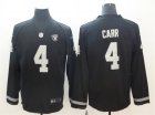 Nike Raiders #4 Derek Carr Black Therma Long Sleeve Jersey