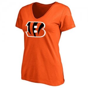 Womens Cincinnati Bengals Pro Line Primary Team Logo Slim Fit T-Shirt Orange