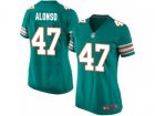 Women Nike Miami Dolphins #47 Kiko Alonso Game Aqua Green Alternate NFL Jersey