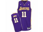 Men Adidas Los Angeles Lakers #11 Brook Lopez Swingman Purple Road NBA Jersey