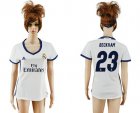 Womens Real Madrid #23 Beckham Home Soccer Club Jersey