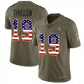 Nike Vikings #19 Adam Thielen Olive USA Flag Salute To Service Limited Jersey