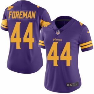 Women\'s Nike Minnesota Vikings #44 Chuck Foreman Limited Purple Rush NFL Jersey