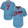 2016 Men Minnesota Twins #7 Joe Mauer Light Blue Throwback Flexbase Authentic Collection Jersey